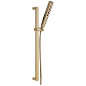 Delta Universal Showering 1.75 GPM Multi Function Hand Shower Package with Touch-Clean and H2Okinetic® Technologies - Includes Slide Bar and Hose Lumicoat Champagne Bronze